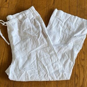 Vineyard Vines White Linen Drawstring Pants